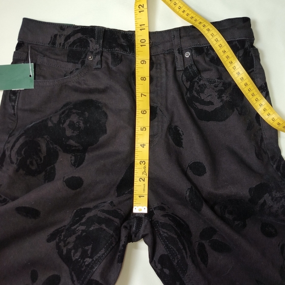 Wild Fable Black Floral Patterned PantsHigh-Rise EasyRigid Straight Jeans size 6 - Picture 6 of 12